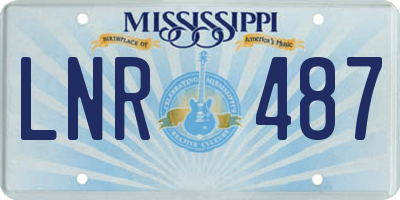 MS license plate LNR487