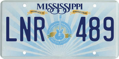 MS license plate LNR489
