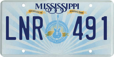 MS license plate LNR491