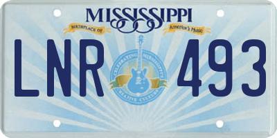 MS license plate LNR493