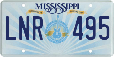 MS license plate LNR495