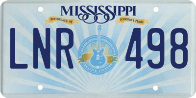 MS license plate LNR498
