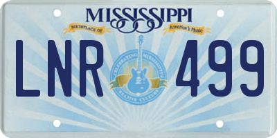 MS license plate LNR499