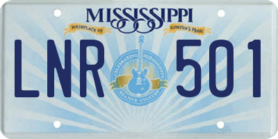 MS license plate LNR501