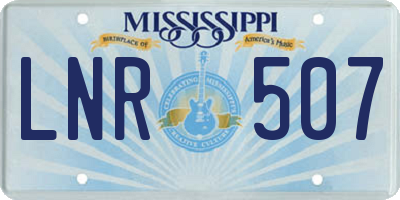 MS license plate LNR507