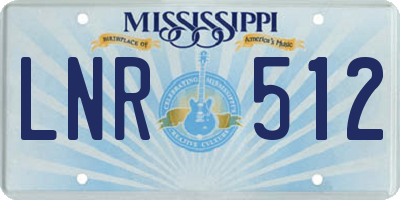 MS license plate LNR512
