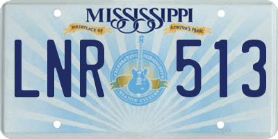 MS license plate LNR513