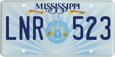 MS license plate LNR523