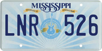 MS license plate LNR526