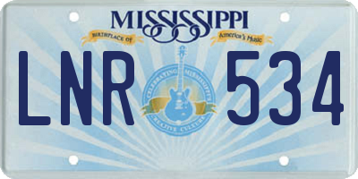 MS license plate LNR534