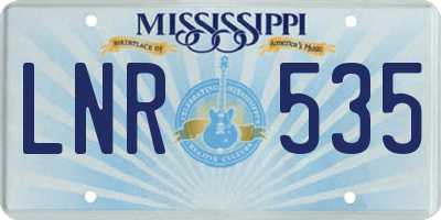 MS license plate LNR535