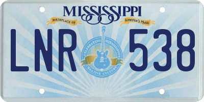 MS license plate LNR538