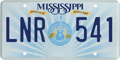 MS license plate LNR541