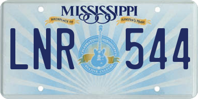 MS license plate LNR544