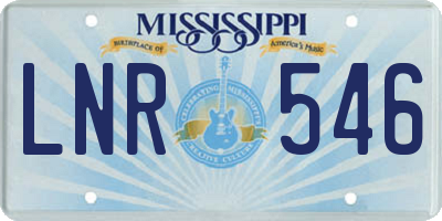 MS license plate LNR546
