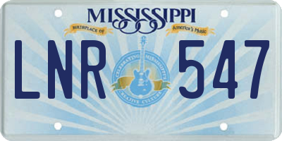 MS license plate LNR547