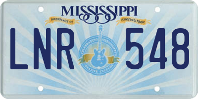 MS license plate LNR548