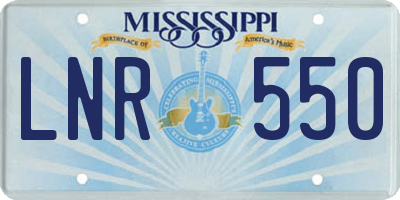 MS license plate LNR550