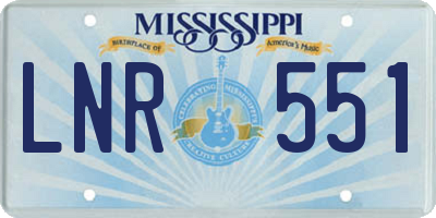 MS license plate LNR551