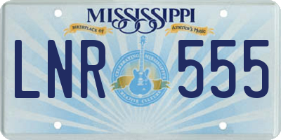 MS license plate LNR555