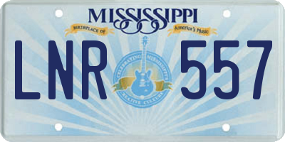 MS license plate LNR557