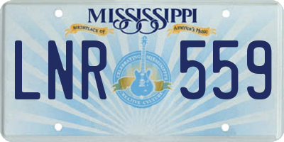 MS license plate LNR559
