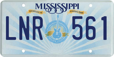 MS license plate LNR561