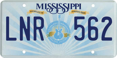 MS license plate LNR562