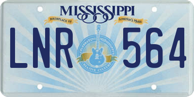 MS license plate LNR564