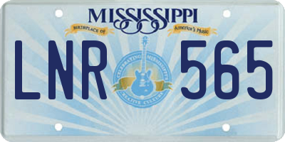 MS license plate LNR565