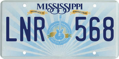 MS license plate LNR568