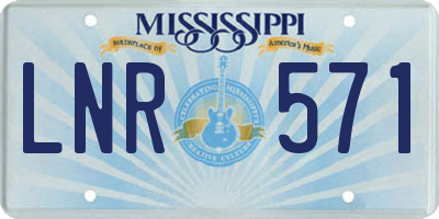 MS license plate LNR571