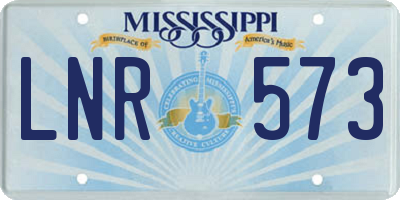 MS license plate LNR573