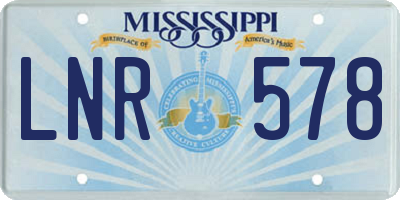MS license plate LNR578