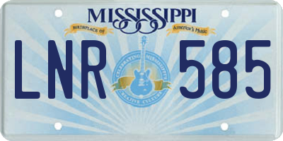 MS license plate LNR585