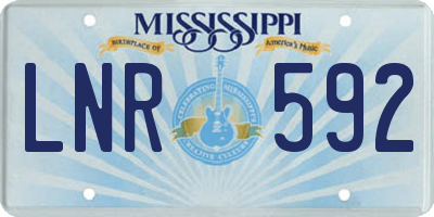 MS license plate LNR592