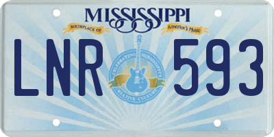 MS license plate LNR593