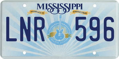 MS license plate LNR596
