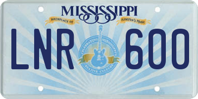 MS license plate LNR600