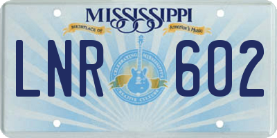MS license plate LNR602