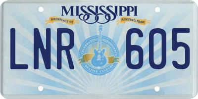 MS license plate LNR605