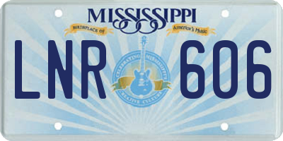 MS license plate LNR606