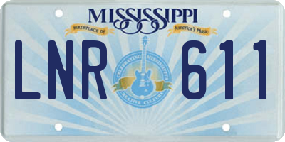 MS license plate LNR611