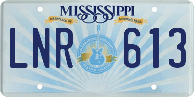 MS license plate LNR613