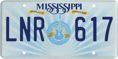 MS license plate LNR617