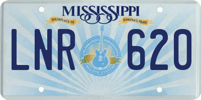 MS license plate LNR620