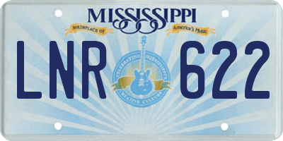 MS license plate LNR622