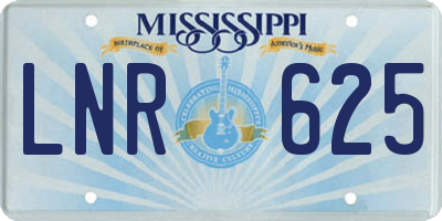MS license plate LNR625