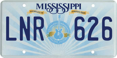 MS license plate LNR626
