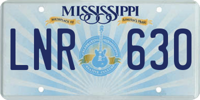 MS license plate LNR630